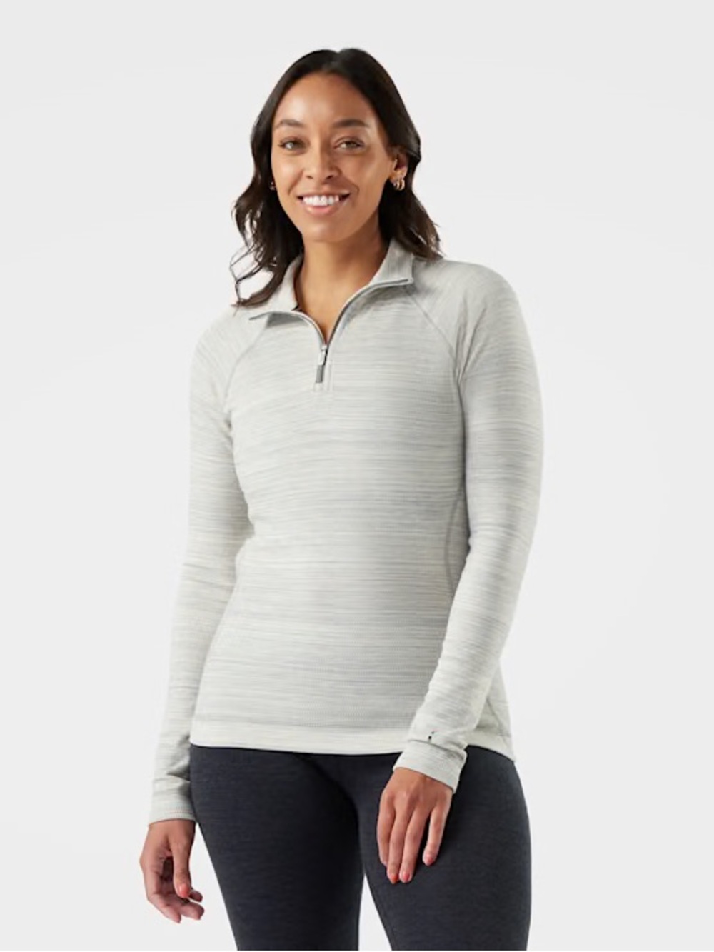 NWOT Smartwool Classic Thermal Merino Base Layer 1/4 Zip Light Gray Color Shift🩶